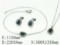 HY Wholesale Jewelry 316L Stainless Steel Earrings Necklace Jewelry Set-HY59S2355HKS