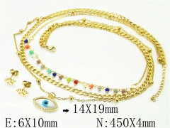 HY Wholesale Jewelry 316L Stainless Steel Earrings Necklace Jewelry Set-HY24S0063HLR