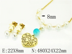 HY Wholesale Jewelry 316L Stainless Steel Earrings Necklace Jewelry Set-HY21S0379IHR