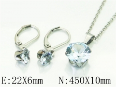 HY Wholesale Jewelry 316L Stainless Steel Earrings Necklace Jewelry Set-HY21S0370KL