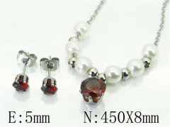 HY Wholesale Jewelry 316L Stainless Steel Earrings Necklace Jewelry Set-HY21S0372LW