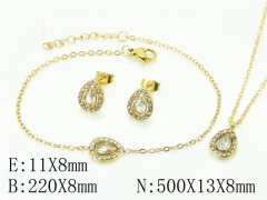 HY Wholesale Jewelry 316L Stainless Steel Earrings Necklace Jewelry Set-HY59S2358HLW
