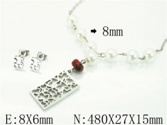 HY Wholesale Jewelry 316L Stainless Steel Earrings Necklace Jewelry Set-HY21S0373HPQ