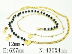 HY Wholesale Jewelry 316L Stainless Steel Earrings Necklace Jewelry Set-HY24S0072HEL