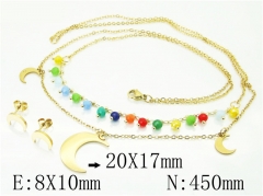 HY Wholesale Jewelry 316L Stainless Steel Earrings Necklace Jewelry Set-HY24S0056HHS