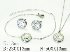 HY Wholesale Jewelry 316L Stainless Steel Earrings Necklace Jewelry Set-HY59S2370HHF