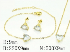 HY Wholesale Jewelry 316L Stainless Steel Earrings Necklace Jewelry Set-HY59S2365HIS