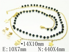 HY Wholesale Jewelry 316L Stainless Steel Earrings Necklace Jewelry Set-HY24S0076HWL