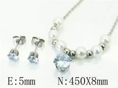 HY Wholesale Jewelry 316L Stainless Steel Earrings Necklace Jewelry Set-HY21S0371LX