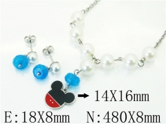 HY Wholesale Jewelry 316L Stainless Steel Earrings Necklace Jewelry Set-HY21S0381HMR