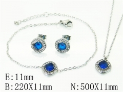 HY Wholesale Jewelry 316L Stainless Steel Earrings Necklace Jewelry Set-HY59S2341HKE