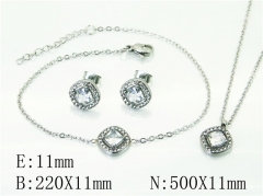 HY Wholesale Jewelry 316L Stainless Steel Earrings Necklace Jewelry Set-HY59S2338HKE