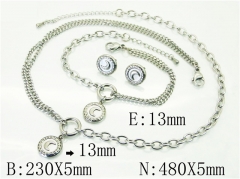 HY Wholesale Jewelry 316L Stainless Steel Earrings Necklace Jewelry Set-HY59S2374HMA