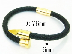 HY Wholesale Bracelets 316L Stainless Steel And Leather Jewelry Bracelets-HY62B0665HOC