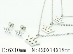 HY Wholesale Jewelry 316L Stainless Steel Earrings Necklace Jewelry Set-HY57S0114MS