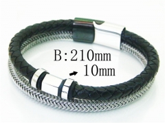 HY Wholesale Bracelets 316L Stainless Steel And Leather Jewelry Bracelets-HY23B0251HNF