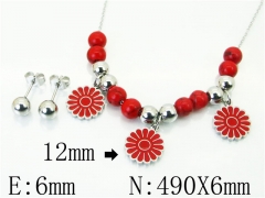 HY Wholesale Jewelry 316L Stainless Steel Earrings Necklace Jewelry Set-HY91S1376HHX