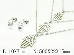 HY Wholesale Jewelry 316L Stainless Steel Earrings Necklace Jewelry Set-HY57S0102ME