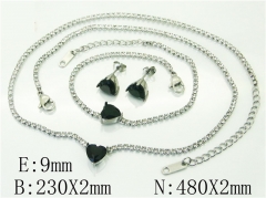 HY Wholesale Jewelry 316L Stainless Steel Earrings Necklace Jewelry Set-HY59S2432IEL