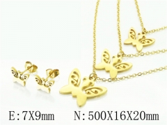 HY Wholesale Jewelry 316L Stainless Steel Earrings Necklace Jewelry Set-HY57S0119NR