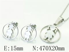 HY Wholesale Jewelry 316L Stainless Steel Earrings Necklace Jewelry Set-HY51S0010HJF