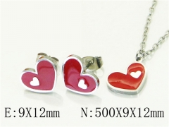 HY Wholesale Jewelry 316L Stainless Steel Earrings Necklace Jewelry Set-HY91S1482NV