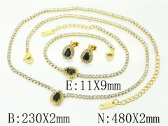 HY Wholesale Jewelry 316L Stainless Steel Earrings Necklace Jewelry Set-HY59S2484IIL
