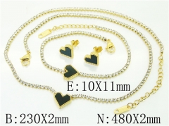 HY Wholesale Jewelry 316L Stainless Steel Earrings Necklace Jewelry Set-HY59S2453I25