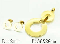 HY Wholesale Jewelry 316L Stainless Steel Earrings Necklace Jewelry Set-HY57S0056HEE