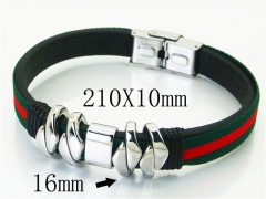 HY Wholesale Bracelets 316L Stainless Steel And Leather Jewelry Bracelets-HY23B0206HMQ