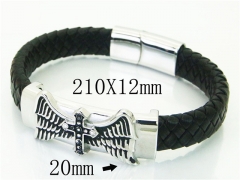 HY Wholesale Bracelets 316L Stainless Steel And Leather Jewelry Bracelets-HY23B0229HKR