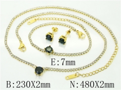 HY Wholesale Jewelry 316L Stainless Steel Earrings Necklace Jewelry Set-HY59S2476I25