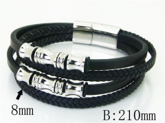 HY Wholesale Bracelets 316L Stainless Steel And Leather Jewelry Bracelets-HY23B0244HLQ