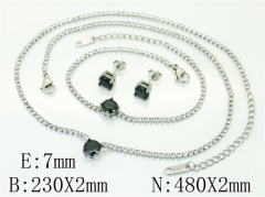 HY Wholesale Jewelry 316L Stainless Steel Earrings Necklace Jewelry Set-HY59S2472IXL