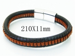 HY Wholesale Bracelets 316L Stainless Steel And Leather Jewelry Bracelets-HY23B0232HMD