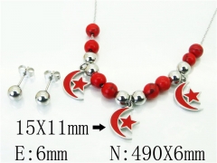 HY Wholesale Jewelry 316L Stainless Steel Earrings Necklace Jewelry Set-HY91S1379HHF