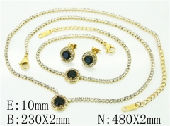 HY Wholesale Jewelry 316L Stainless Steel Earrings Necklace Jewelry Set-HY59S2460II5
