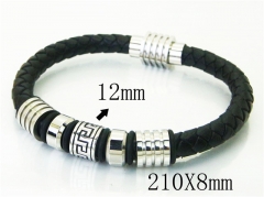 HY Wholesale Bracelets 316L Stainless Steel And Leather Jewelry Bracelets-HY23B0215HLW