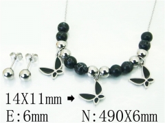 HY Wholesale Jewelry 316L Stainless Steel Earrings Necklace Jewelry Set-HY91S1373HHB
