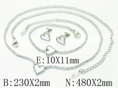 HY Wholesale Jewelry 316L Stainless Steel Earrings Necklace Jewelry Set-HY59S2447IZL