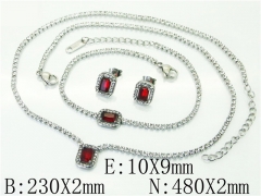 HY Wholesale Jewelry 316L Stainless Steel Earrings Necklace Jewelry Set-HY59S2418IVL