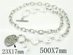 HY Wholesale Necklaces Stainless Steel 316L Jewelry Necklaces-HY21N0154HMB