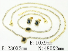 HY Wholesale Jewelry 316L Stainless Steel Earrings Necklace Jewelry Set-HY59S2420I25