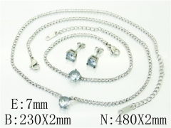 HY Wholesale Jewelry 316L Stainless Steel Earrings Necklace Jewelry Set-HY59S2471IGL
