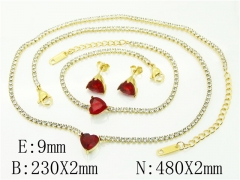 HY Wholesale Jewelry 316L Stainless Steel Earrings Necklace Jewelry Set-HY59S2438I2L