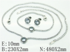 HY Wholesale Jewelry 316L Stainless Steel Earrings Necklace Jewelry Set-HY59S2455IEL