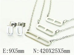 HY Wholesale Jewelry 316L Stainless Steel Earrings Necklace Jewelry Set-HY57S0122MG