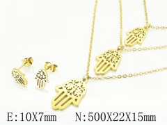 HY Wholesale Jewelry 316L Stainless Steel Earrings Necklace Jewelry Set-HY57S0103NX