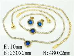 HY Wholesale Jewelry 316L Stainless Steel Earrings Necklace Jewelry Set-HY59S2461I25