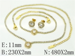 HY Wholesale Jewelry 316L Stainless Steel Earrings Necklace Jewelry Set-HY59S2411IIL